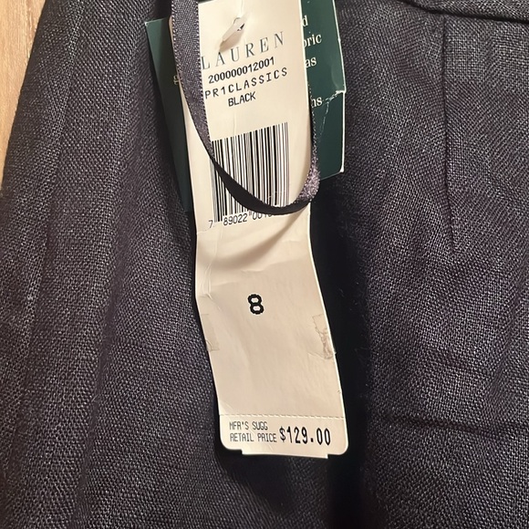 NWT Ralph Lauren Black Linen Pant Size 8 fully lined - Picture 4 of 6